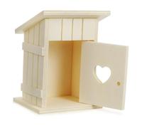 INOOMP Nid D'oiseau en Bois Artisanat Nichoirs à Peindre Roitelet Oiseau Extérieur Nids Camarades Maison De Nidification Maisons d'oiseaux pour L'extérieur Volet Cour Beige Bois Naturel
