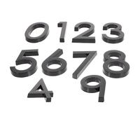 INOOMP Numéros de Porte Maison 10 Pièces en Résine Abs Noir, Chiffres Lisibles et Solide, Autocollants pour Décoration Intérieure et Pendaison Lors D'un Housewarming
