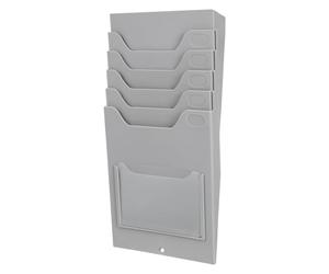 INOOMP Organisateur de Cartes de Pointage pour Rayonnage, Porte-cartes Matériel 5 Emplacements, Plastique Léger, Usage Industriel et Bureau, Support de Fiches de Stock Pratique et