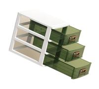 INOOMP Organisateur De Maquillage Multifonction 3 Tiroirs Plastique Vert Grand Espace Bureau Et Table Rangement Cosmétiques Pour Femmes Usage Quotidien
