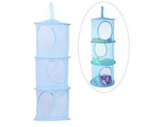 INOOMP Organisateur de Rangement Suspendu en Filet, Bleu, 3 Compartiments
