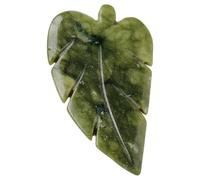 INOOMP Ornement en Jade Feuille Vert pour Bureau et Maison | Pierre Hsiuyen Sculptée, Décoration de Table, Présent, Pièce Délicate et Unique, Style