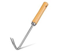 INOOMP Outil de Désherbage Manuel avec Manche Bois Outil de Jardinage Portable Fer pour Arracher Mauvaises Plantes Creuser et Ameublir Le Sol pour Jardin