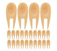 INOOMP Outil de relèvement de Gazon de Golf 25 pièces : Fourche de Golf en Bambou, kit de réparation de relèvement de Gazon, marqueur de Balle, Fournitures de, kit de réparation de pour