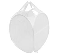 INOOMP Panier à Linge Pliable en Polyester Blanc Taille Petite 37x37x42 Cm Panier de Rangement Ménager Respirant en Maille pour Linge Sale et Jouets Domestique Multifonction Poignées