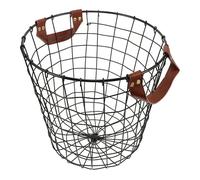 INOOMP Panier à Métal Rond Avec Poignée Panier De Rangement Maille Pour Bûches De Cheminée Rustique Pour Maison De Campagne Rangement Utilitaire Pour Extérieur Et Intérieur
