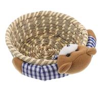 INOOMP Panier de Rangement Ours en Osier, Grand Panier Tressé Champêtre, Accessoire de Rangement Sécurisé pour Chambre d'Garçon et Filles, Capacité Généreuse pour Jouets et Vêtements