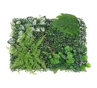 INOOMP Panneau Mural Végétal Artificiel sans Arrosage ni Taille en Plastique Vert pour Décoration de Jardin ou Mur d'herbe Verte Intérieure