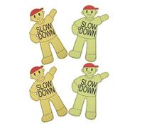 INOOMP Panneaux de Ralentissement pour Garçon et Filles Lot de 4, Panneaux Avertissement Solide pour Écoles Maternelles et Jardins, Signalisation Routière Extérieure pour Garçons et