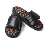INOOMP Pantoufles de Massage pour en Pu et Eva Unisexes et Marron Points D'acupression Soulager Douleurs du Pied Fasciite Plantaire, Style Traditionnel Confort