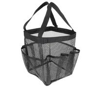 INOOMP Paquet de Portable en Filet Nylon Noir, Grosse Capacité Multi-Poches, Double Poignée, Trousse de Toilette Multifonction pour Plage, Voyage, Salle de Bain et Dortoir, Organisateur