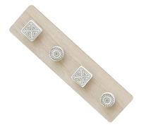 INOOMP Patère Murale en Bois Élégante et Décorative 4 Crochets Polyvalents pour Vêtements, Cuisine et Salle de Bain, Support Robuste et Design Stylé