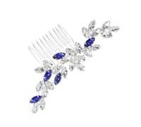 INOOMP Peigne Cheveux Décoratif Bleu pour Mariée Ornement Tête Mariage Strass Accessoire Polyvalent pour Coiffures de Noces et Demoiselles Honneur Cadeau Élégant pour Événements Spéciaux