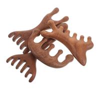 INOOMP Peignes de Massage en Bois de Santal Dents Larges Lot de 4 Stimule Méridiens Tête, Démêle en Douceur pour Cuir Chevelu pour Spa Capillaire et Usage à Domicile