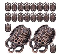 INOOMP Pendentif Scarabée Égyptien en Alliage Café Lot de 20 Pièces | Breloque Égypte, Finition Soignée, Style Simple et Élégant pour Cosplay et Fabrication de Bijoux
