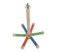INOOMP Perchoir à Oiseaux Tournant Stimulation Interactive Réduisant L'ennui en Bois et Corde Hespérisé pour Macareux et Lori