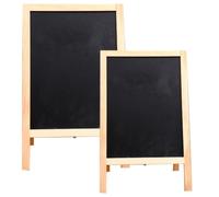 INOOMP Petit Tableau Noir pour Garçon et Filles en Bois, Double Face Pliable, 2 Pièces, Tableau Mémo Multifonction pour Maison et Fêtes D'anniversaire