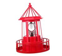 INOOMP Phare de Jardin Solaire Rotatif LED Lampe Solaire d'Extérieur Décorative Éclairage pour Pelouse Cour Balcon en Résine et Fer Usage Paysage Extérieur