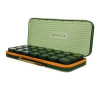 INOOMP Pilulier Semaine 7 Jours Portable Vert, Organisateur de Remède Compact Étanche à Compartiments Multiples, Distributeur Détachable pour Usage Quotidien et Voyage, Boîtier Résistant