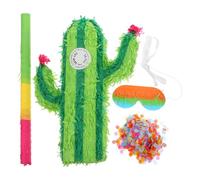 INOOMP Piñata Cactus pour Fête D'anniversaire, Décoration en Papier Coloré, Kit 1 Pièce Bâton de Frappe, pour Adultes et Garçon et Filles, Jeu Interactif Festif pour Couleur Aléatoire