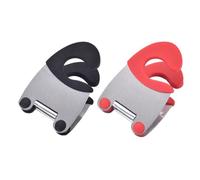 INOOMP Pince à Casserole Inox Lot 2 Support pour Cuillère et Spatule Rouge et Noir, Accessoire Pratique pour Marmite et Ustensiles Cuisine