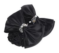 INOOMP Pinces à Cheveux en Métal et Tissu Noir Lot de 2 Nœud Filet à Chignon Accessoires Élégants pour Femmes et Filles, Travail et Occasions Spéciales