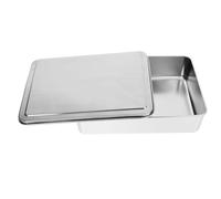 INOOMP Plaque à Gâteau Inox avec Couvercle Rangement pour Gâteaux Tiramisu Biscuits et Sucreries Bacs à Pâtisserie pour Cuisine Pâtisserie Atelier de Boulangerie