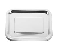 INOOMP Plaque de Cuisson Inox Rectangulaire Plateau de Barbecue et Four Multifonction Bac de Service et Facile à Nettoyer pour Maison et Cuisine Professionnelle