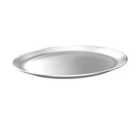 INOOMP Plaque de Service Ronde Acier Inoxydable Épaisse avec Motif Martelé Plateau de Élégant pour Repas Buffet et Usage Quotidien