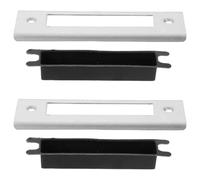 INOOMP Plaques de Gâche en Acier Inoxydable 2pcs pour Portes Intérieures, avec Vis, Plaque Allongée pour Serrure de Porte en Bois de Chambre, Installation Sécurisée et Solide