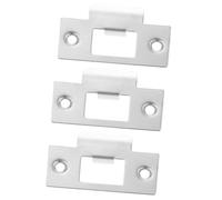 INOOMP Plaques de Renfort de Porte en Acier Inoxydable 3pcs, Loquet Encastrable Robuste pour Usage Résidentiel Lourd, Accessoires de Porte Argentés Dissimulant Trous et Perçages