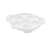 INOOMP Plat à Escargots Céramique Compartiments Pour Four Et Fruits De Mer Avec Doubles Poignées