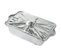 INOOMP Plat à Four en Aluminium Argenté 2500ml Résistant Haute Température pour Rôtissage et Fêtes, Rangement Pratique pour Cuisson et Barbecue