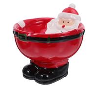 INOOMP Plat de Rangement en céramique Père Noël - Bol à Bonbons décoratif sur Pied de Noël - Assiette à Fruits en Porcelaine de Dessin animé, Bol à Dessert pour décoration de fête