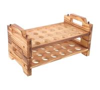 INOOMP Plateau à Œufs en Bois pour Petits Œufs Rond Double Couche Empilable 24 Trous et Réfrigérateur Préparation des Repas Style Ferme