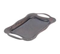 INOOMP Plateau de Service Rectangulaire, Style Vintage Européen | Poignées Intégrées, Surface Lisse et Sûre, Aspect Antique Élégant, pour Hôtel, Fête Cuisine Coréenne