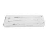INOOMP Plateau Décoratif Long en Bois Rustique 40 X 17,5 Cm Plateau Étroit Rectangulaire Fait Main Blanc Vieilli ou Table Basse Multifonction pour Bougies et Objets Décoratifs