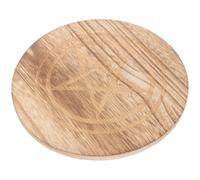 INOOMP Plateau Rituel Pentacle en Bois Rond pour Autel Surface Lisse, Polyvalent et Élégant, pour Décoration D'intérieur et Offrandes Sacrées
