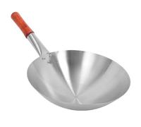 INOOMP Poêle Wok en Acier Inoxydable à Poignée Unique, Résistante la Corrosion, Cuisson Quotidienne des Légumes, Finition Argentée Élégante