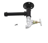 INOOMP Poignée de Porte Industrielle en Fer Forgé Style Vintage, Poignée de Meuble Rustique pour Placards et Armoires, Finition Noire, Design Robinet Original, Quincaillerie de Placard