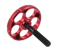INOOMP Poignée pour Alliage Aluminium Design Rond à Bouton Rotatif Rouge Légère et Résistante Compatible avec Vélos Pliants Installation Facile et Sécurité Améliorée