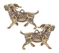 INOOMP Porte-clés Décoratif en Laiton Orné de Breloques Chèvre, Design Compact Léger et Portable, Voyage et Usage Quotidien, Lot de 2 Pièces
