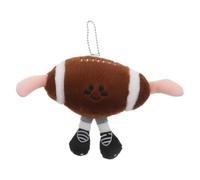 INOOMP Porte-clés en Peluche Rugby Mignon avec Pieds, Pendentif Décoratif en Peluche et Coton PP, pour Paquet à Dos et Paquet à Main de Fans de Sport