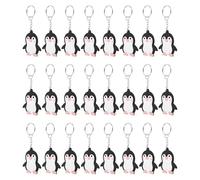 INOOMP Porte-clés pingouin 40pcs en PVC forme pour décoration de sacs à dos et sacs à main, cadeau de fête le thème animalier pour enfants