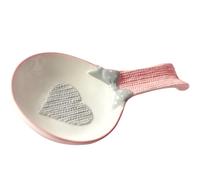 INOOMP Porte-cuillère en Céramique Rose Compact Résistant à L'usure, Repose-cuillère à Soupe Ménager Décoratif Cuisine, Accessoire Pratique Anti-salissure pour Usage Quotidien