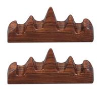 INOOMP Porte-pinceaux de Calligraphie en Bois Naturel, Lot de 2 Pièces Sculpture Montagne, Repose-pinceaux Stable et Élégant pour Bureau et Salle D'étude