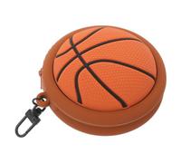 INOOMP Portefeuille de Sport en Silicone Marron, Mini Ballon de Basket | Pochette Légère à Usage Voyage, Protection Pratique, Organisation Simple, Attache Porte-clés