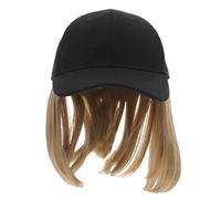 INOOMP Postiche Casquette de Baseball pour Femmes avec Extensions de Cheveux Courts Raides, Fibre Haute Température, Style une Pièce Confortable et Naturel, pour Voyage, Travail et École