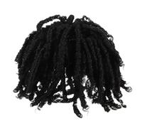 INOOMP Postiche Tresses Crochet Homme Afro Courte, Extension Synthétique en Soie Résistante, Couleur Noire Naturelle, Accessoire Coiffure Street Dance Reggae, Postiche Dreadlocks