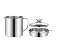 INOOMP Pot à Graisse avec Passoire en Acier Inoxydable 1,3L, Bidon d'Huile Filtrée avec Poignée Ergonomique, Filtre à Mailles Fines pour Stockage et Filtration, la Cuisine Maison